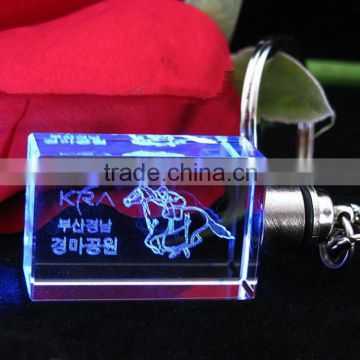 souvenir led light crystal cube keychain metal