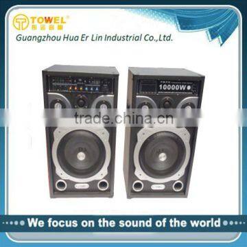 dual 10" speaker box chinese audio speakers with USB/SD/Mic Input