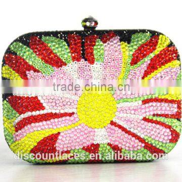 New cheap ladies evening bag luxury wedding cluth stone bag with crystal