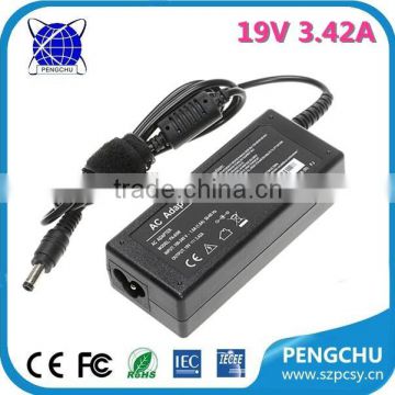 Replacement 19V 3.42A laptop charger CE ROHS approved 65W power adapter