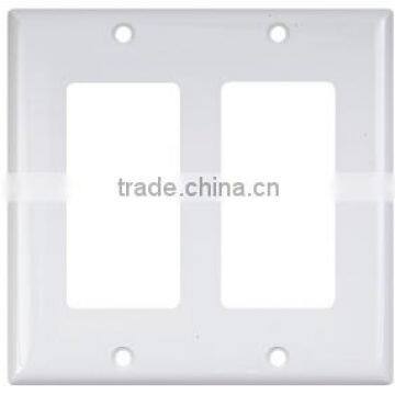 UL listed 2 Gang decorator/GFCI plastic wallplate