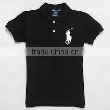 Fashion Cotton polo shirts with printed logo for men with Black colour