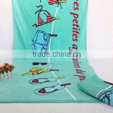 100% cotton reactive printing velvet beach towel