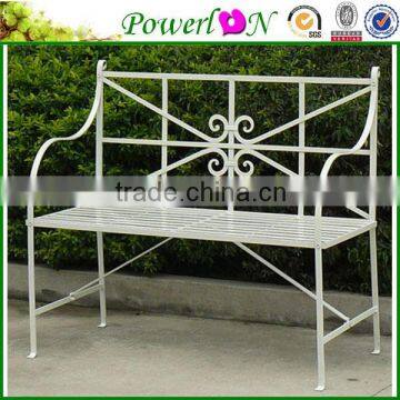 Nice Elegant Antique White Decorative Iron Cast Iron Bench For Garden Backyard I21 TS05 X11B PL08-8670