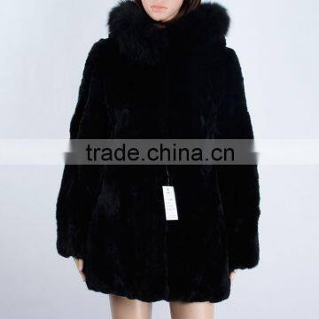 Rabbit hair coat hoodie fur coat KZ150009