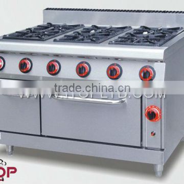 Gas range with 6-burner & oven for sale