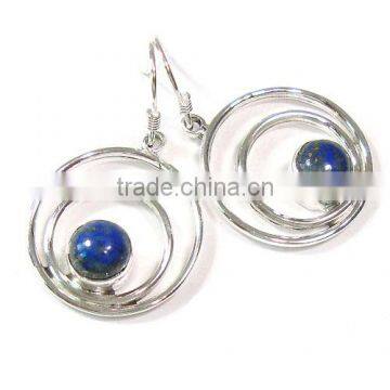 Lapis Lazuli earrings Hoop earrings 925 sterling silver jewelry handmade jewelry wholesale gemstone jewellery