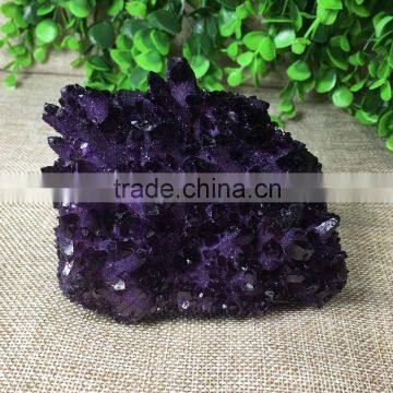 Natural Dark Purple Amethyst Crystal Cluster Drusy Ornaments