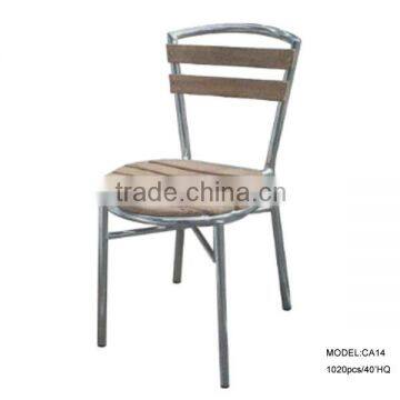 aluminum-pipe chair with wooden seat