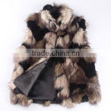 Sya hot sale new deisign fashion short 2014 faux fur vest                        
                                                Quality Choice