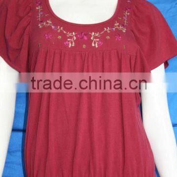 Embroidery fashion casual summer blouse ladies