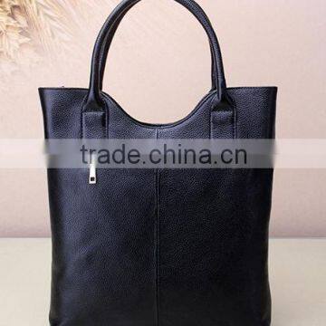 Genuine Leather Sample Zip Closure Handbag Top Handle Tote Bag photo-3