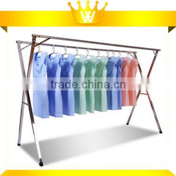 Double pole stainless steel adjustable garment drying racks clothes