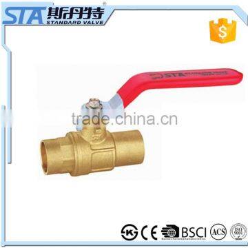 ART.1065 China Valve C/C Sweat*Sweat Forged 600 WOG Solder End Full Port In-Line Brass Ball Valve, Two-Piece, Long Lever Handle