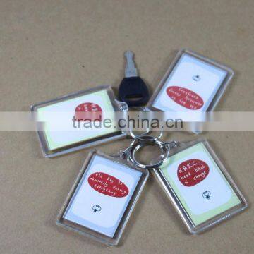 Custom made clear acrylic key ring with 2 side printing , acrylic key holder