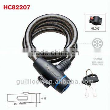 Popular Cable Lock,Coiled Lock,Bicycle Lock,Spiral lock HC82207