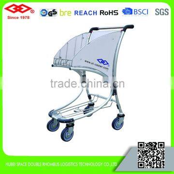 80kg four wheels stainless steel shopping cart for airport