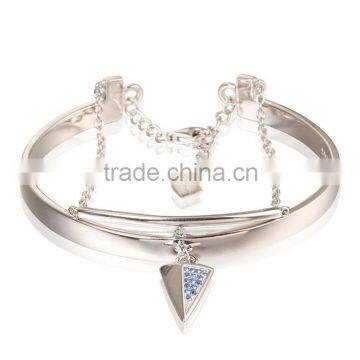 pave diamond latest design fashion bangle 925 silver jewelry