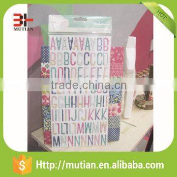 Colorful adhesive chipboard alphabet stickers for education