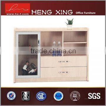 Wooden office file cabinet with glass door/bookshelf/bookcase HX-FL0034