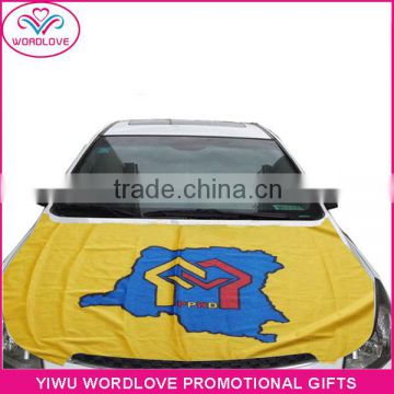 custom high quality elastic spanedx&polyester outdoor advetising car hood cover,wholesale promotion printed car hood flag