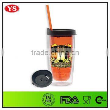 16oz Reusable Double Wall Bpa Free Plastic Tumbler With Straw photo-2