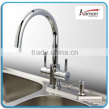 Modern 3 Way UPC Brass Kitchen Sink Faucet