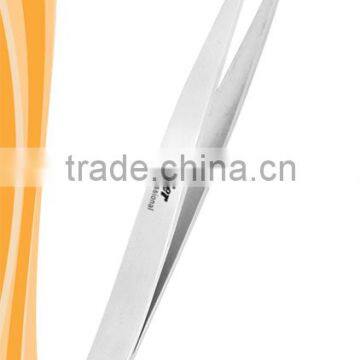 Two in one twin tweezers stainless steel combination of pointed and slanted tips size 9.5 cm