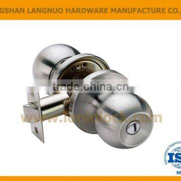 2016 Hot sell polished brass finish tubular entrance round master key /construction key knob door lock