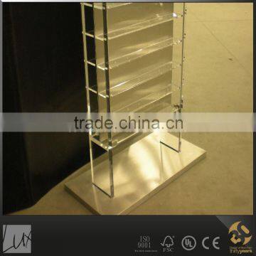 Modern cheap plastic small product corner display shelf