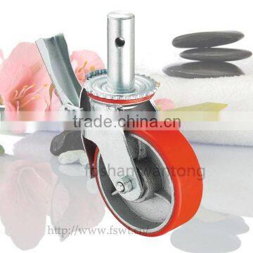 Double Bearing Heavy Duty Scaffolding Hardware PU Caster Wheel