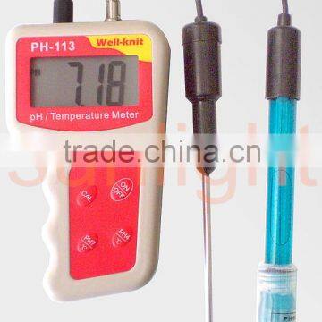Handheld pH Meter, pH and Temperature 2 in 1 Meter, ATC, PH-113