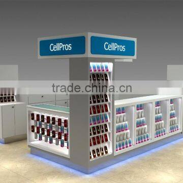 high quality cell phone accessories kiosk shop design in mall for sale