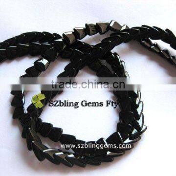 New style gemstone loose beads black onyx triangle beads