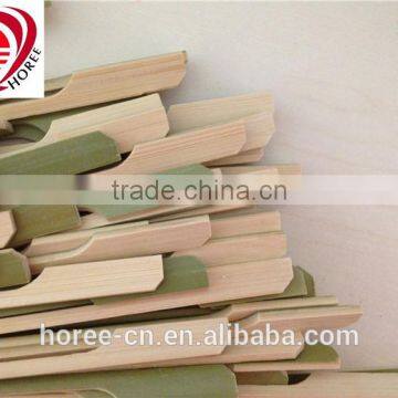 250mm bamboo paddle bbq flag skewers with green husk skin for wholesale