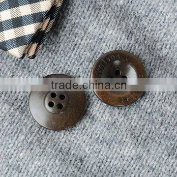 Top Class 4 Holes Brown Natural Corozo Nut Buttons for Man&Woman's Suit, Jacket, Sweater