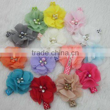 14colors Chiffon Hair Flower With 4.5cm Lined Alligator Hair Clips Girls Hair Clips Hair Accessories IN STOCK photo-4