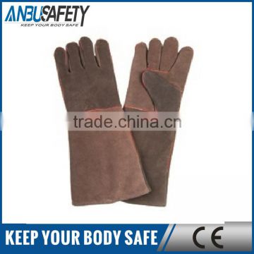 industrial sheepskin leather work gloves with latex coated