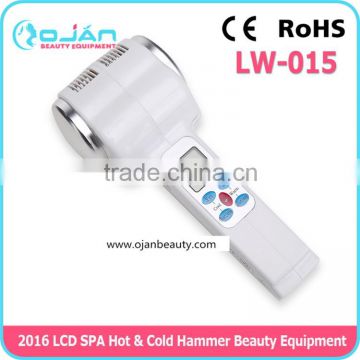 Hand-held rechargeable hot cold hammer beauty instrument