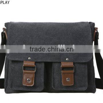 Made in China High Quality Men's Vintage Canvas Messenger Shoulder Bag Crossbody Sling School Bags Satchel photo-2