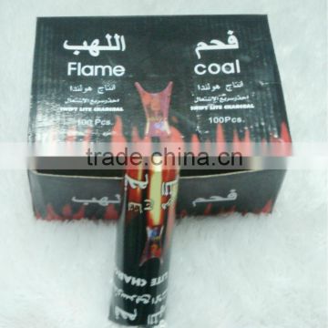 Flame coal round charcoal tablet