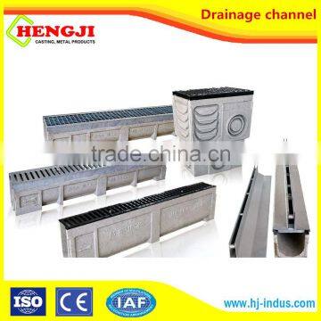 Professional polymer concrete drainage channel with stain steel galvanized grate EN1433 standard grates for drains