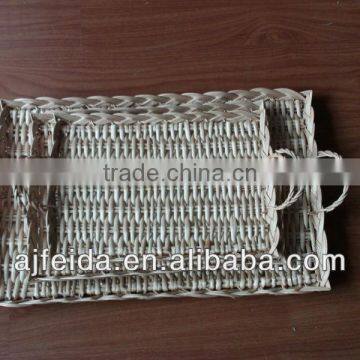 natural square wicker tray