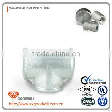 ASME B16.3 strong malleable iron pipe fitting tee joint