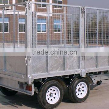 Fully Hot Deep Galvanized Tipping Trailer ,dump Wagon, Tandem Axles With Battary Oil Tank and Wire Mesh Fence photo-4