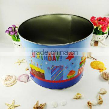 Wholesale Food Safe Round Shape Metal Packing Popcorn Use Tin Box photo-5