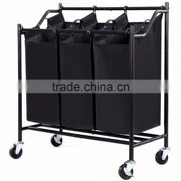 VIVINATURE Heavy Duty 3Bag Laundry Sorter Cart With Chrome Plating Process photo-2