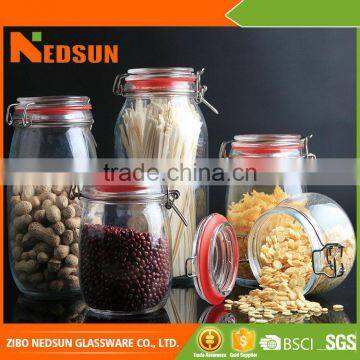 Hot selling products Keep the food you like cheaper glass jars with hinged lids