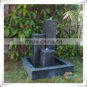 Imitate Stone Three Pillars Resin Outdoor Unitque Water Feature