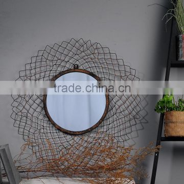 Metal wall deco mirror